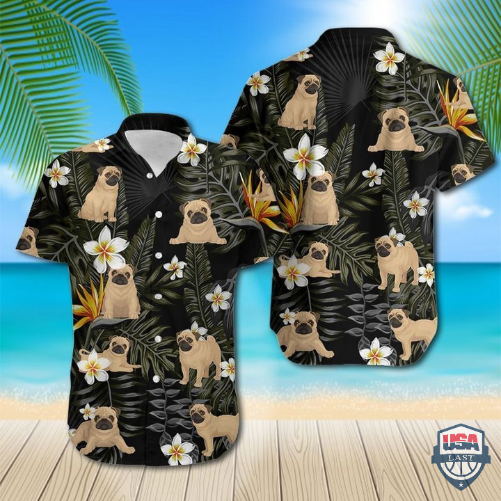 Pug Tropical Leaves Hawaiian Shirt – Hothot 080122