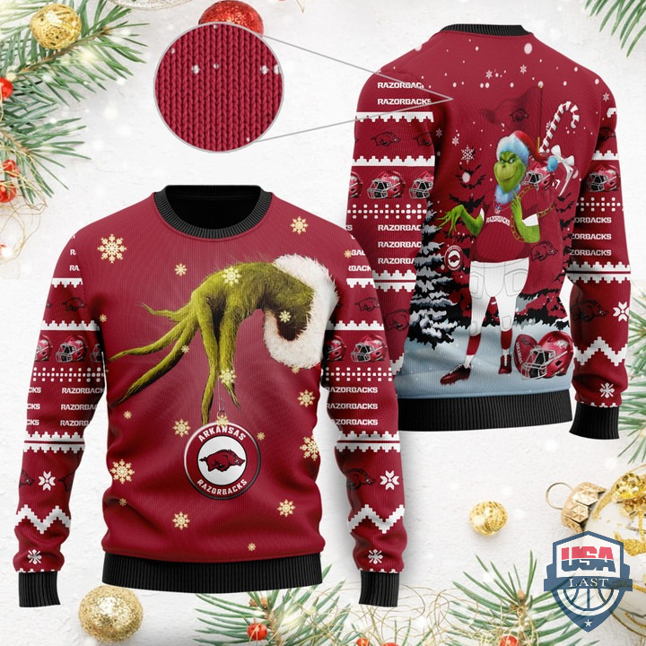 Grinch Arkansas Razorbacks NCAA Ugly Sweater – Hothot 240122