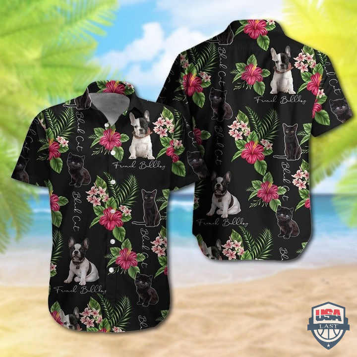 French Bulldog And Black Cat Hawaiian Shirt – Hothot 080122
