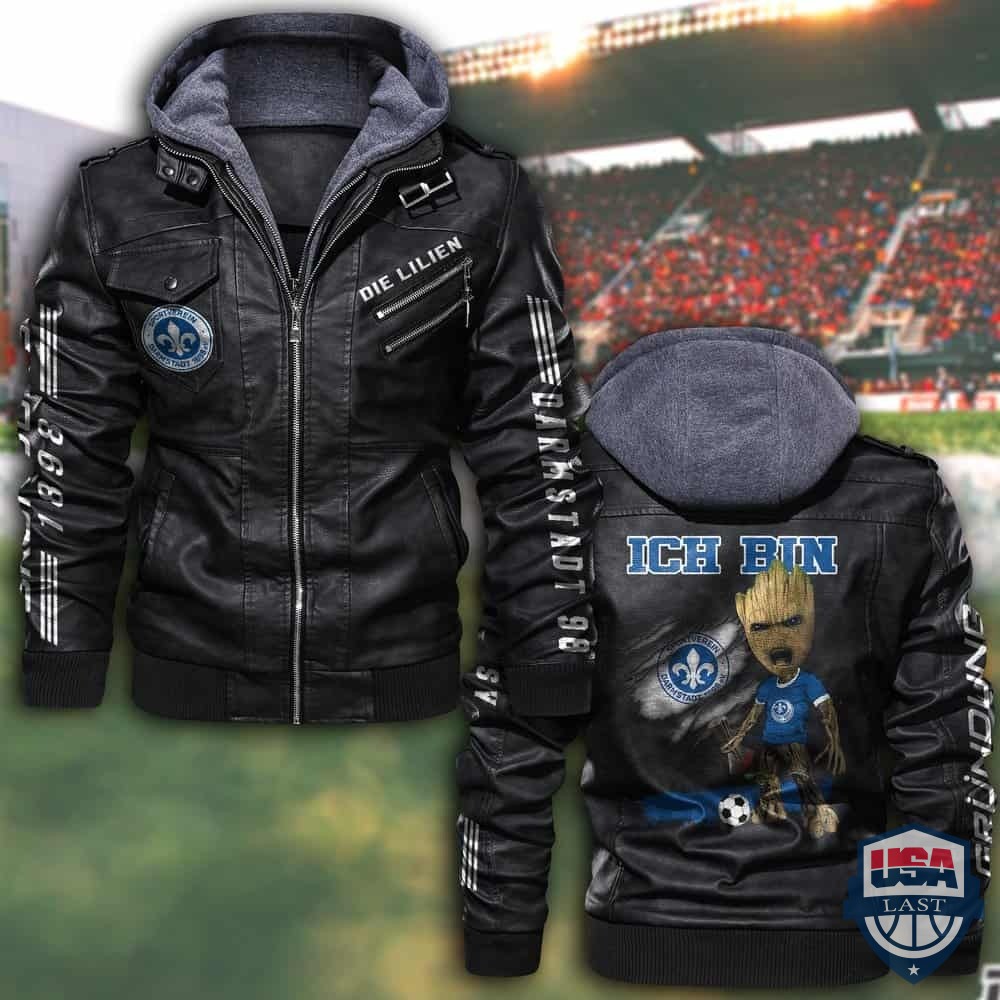 NEW SV Darmstadt 98 FC Hooded Leather Jacket – Hothot 170122