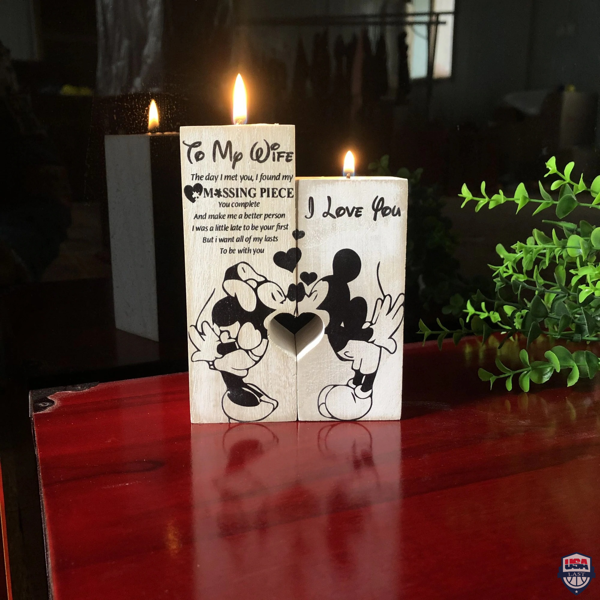 Mickey And Minnie To My Wife I Found My Missing Piece Candle Holder – Hothot 050122