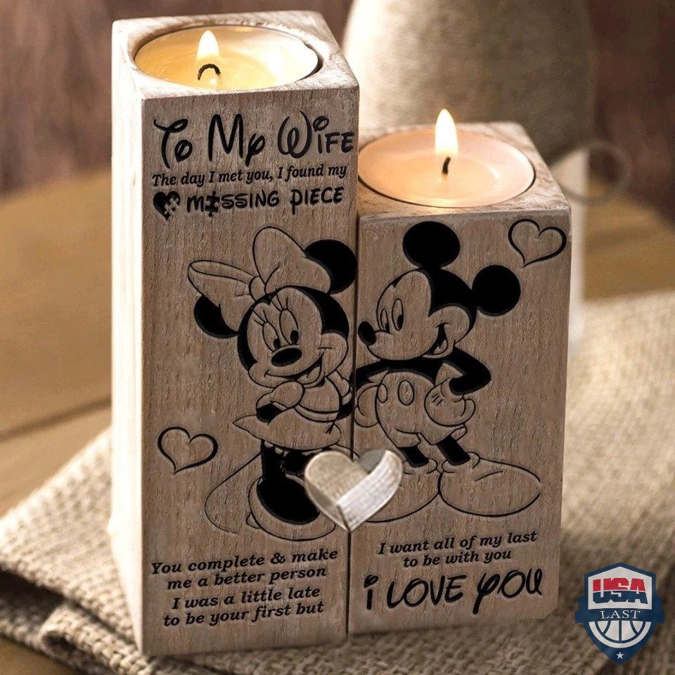 Mickey And Minnie Couple My Wife I Love You Candle Holder – Hothot 050122