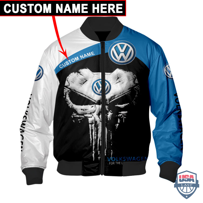 Volkswagen Punisher Skull Custom Name Bomber Jacket – Hothot 270122