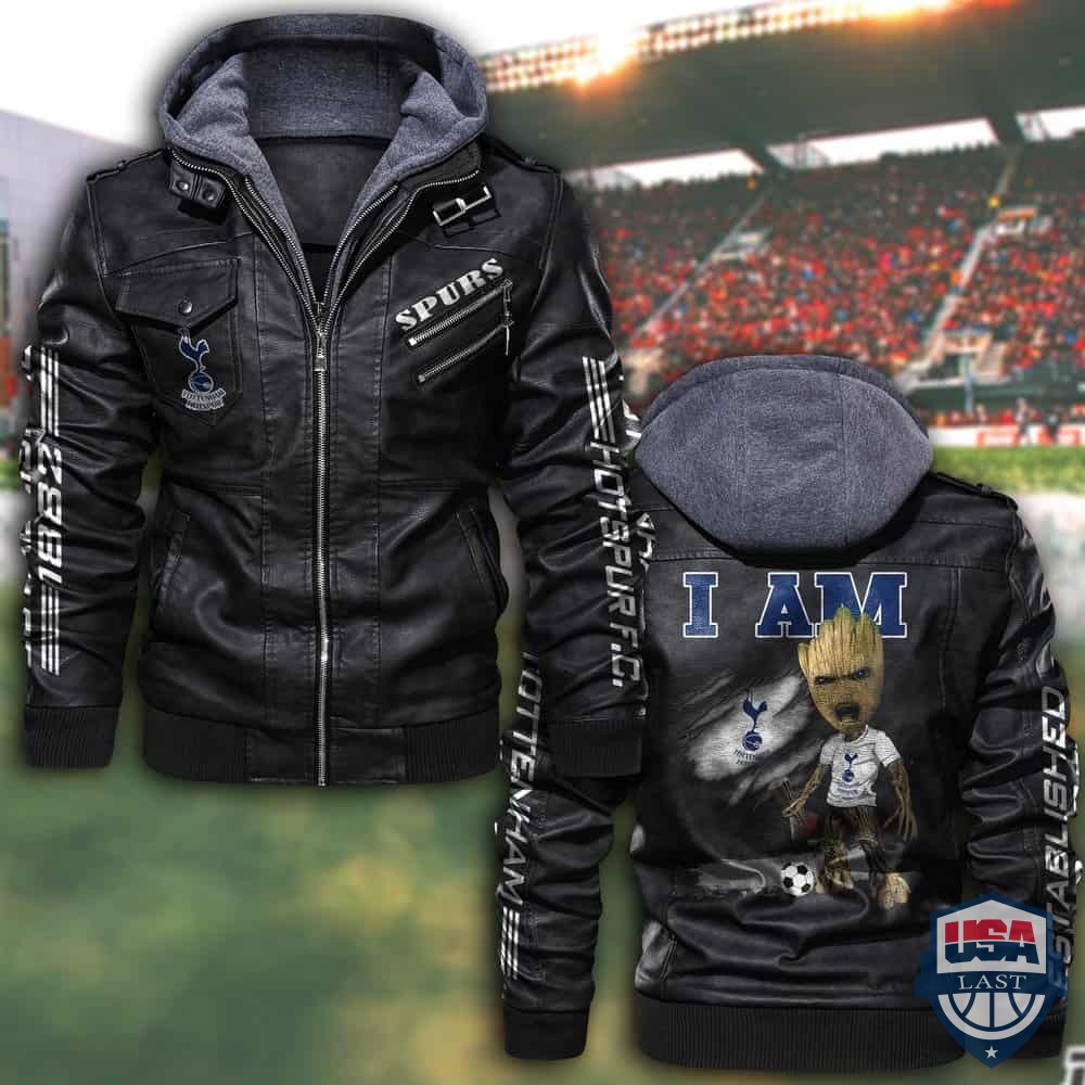 Tottenham Hotspur FC Baby Groot Hooded Leather Jacket – Hothot 150122