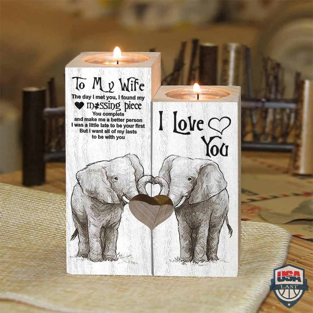 Elephant Couple To My Wife I love You Candle Holder – Hothot 050122