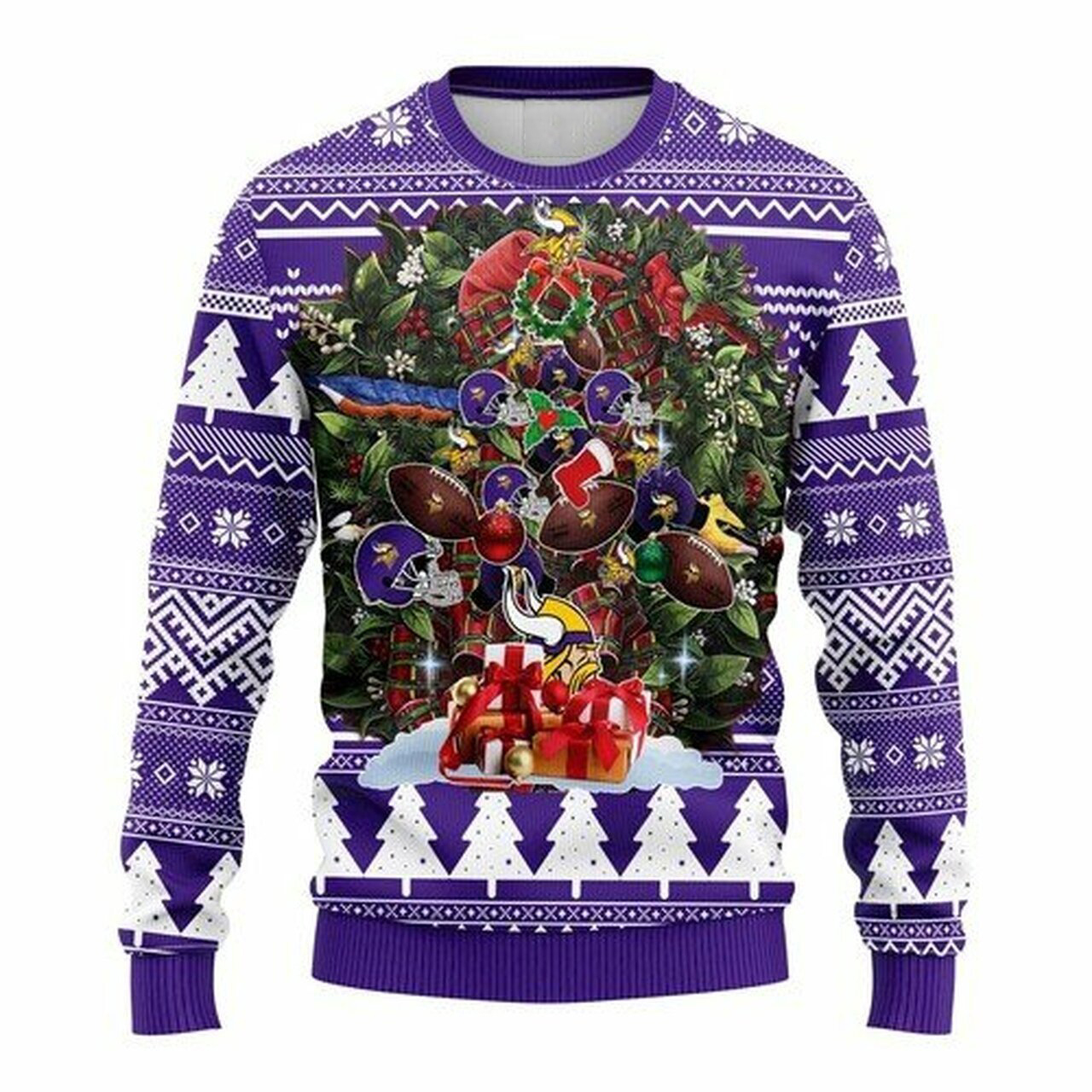 NFL Minnesota Vikings christmas tree ugly sweater