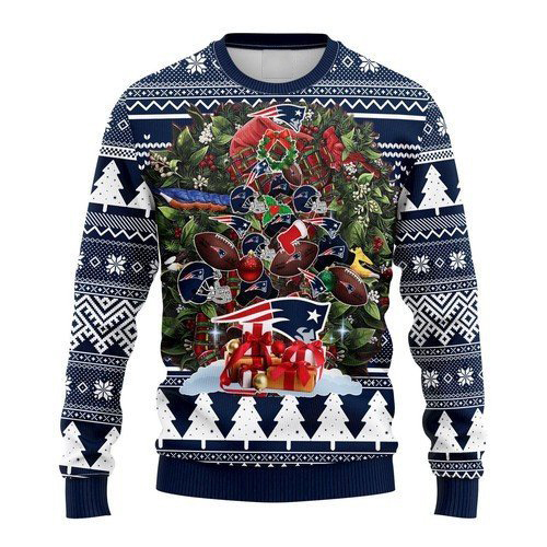 NFL New England Patriots christmas tree ugly sweater