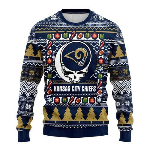 NFL Los Angeles Rams Grateful Dead ugly christmas sweater