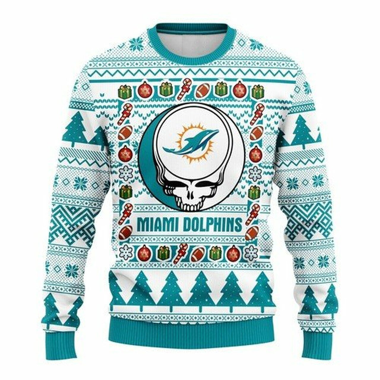 [ HOT ] NFL Miami Dolphins Grateful Dead ugly christmas sweater – Saleoff 030122