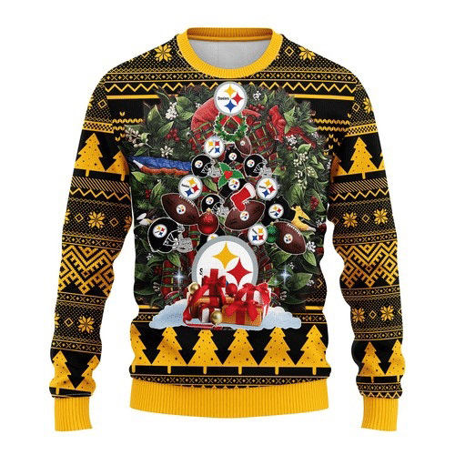 NFL Pittsburgh Steelers christmas tree ugly sweater
