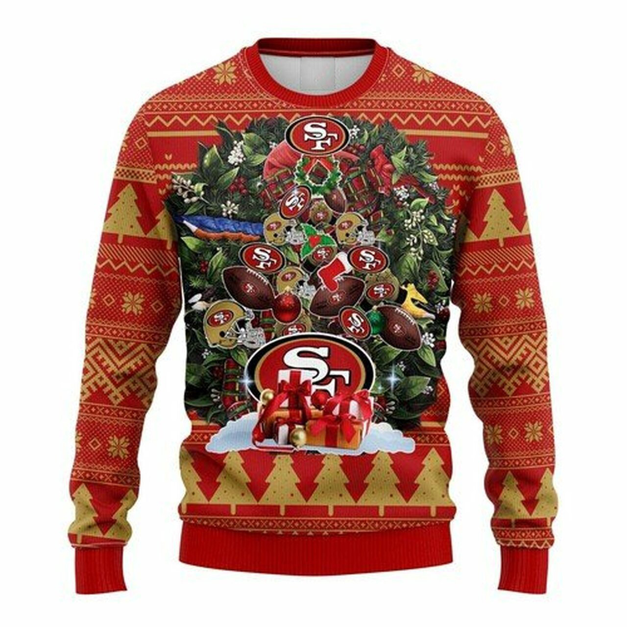 NFL San Francisco 49ers christmas tree ugly sweater