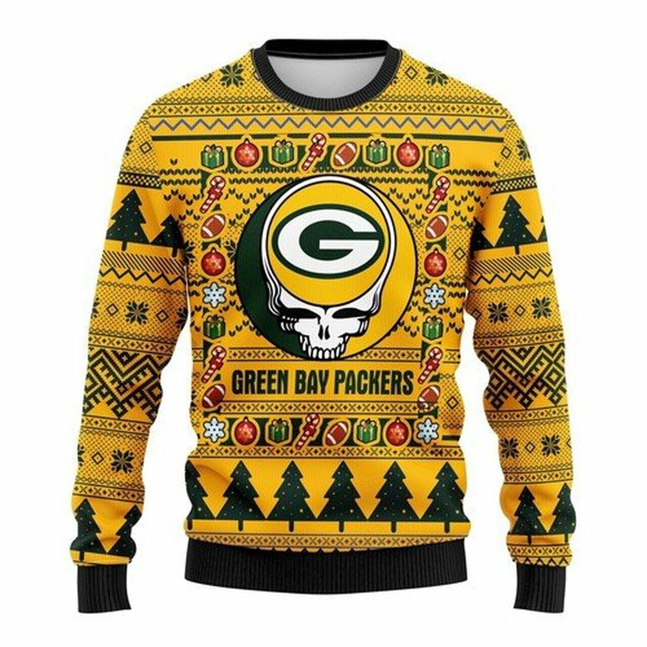 NFL Green Bay Packers Grateful Dead ugly christmas sweater