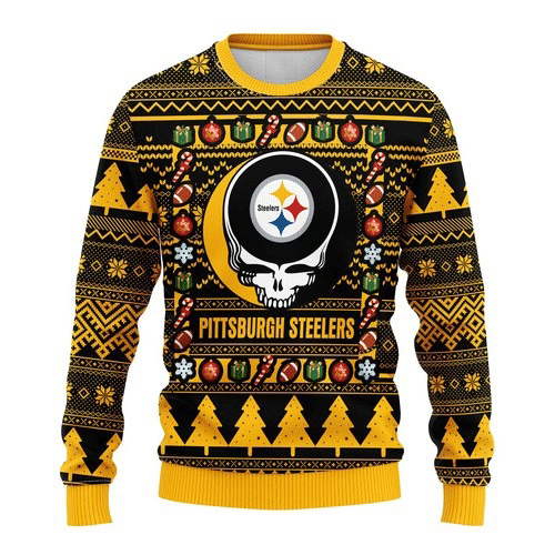 NFL Pittsburgh Steelers Grateful Dead ugly christmas sweater
