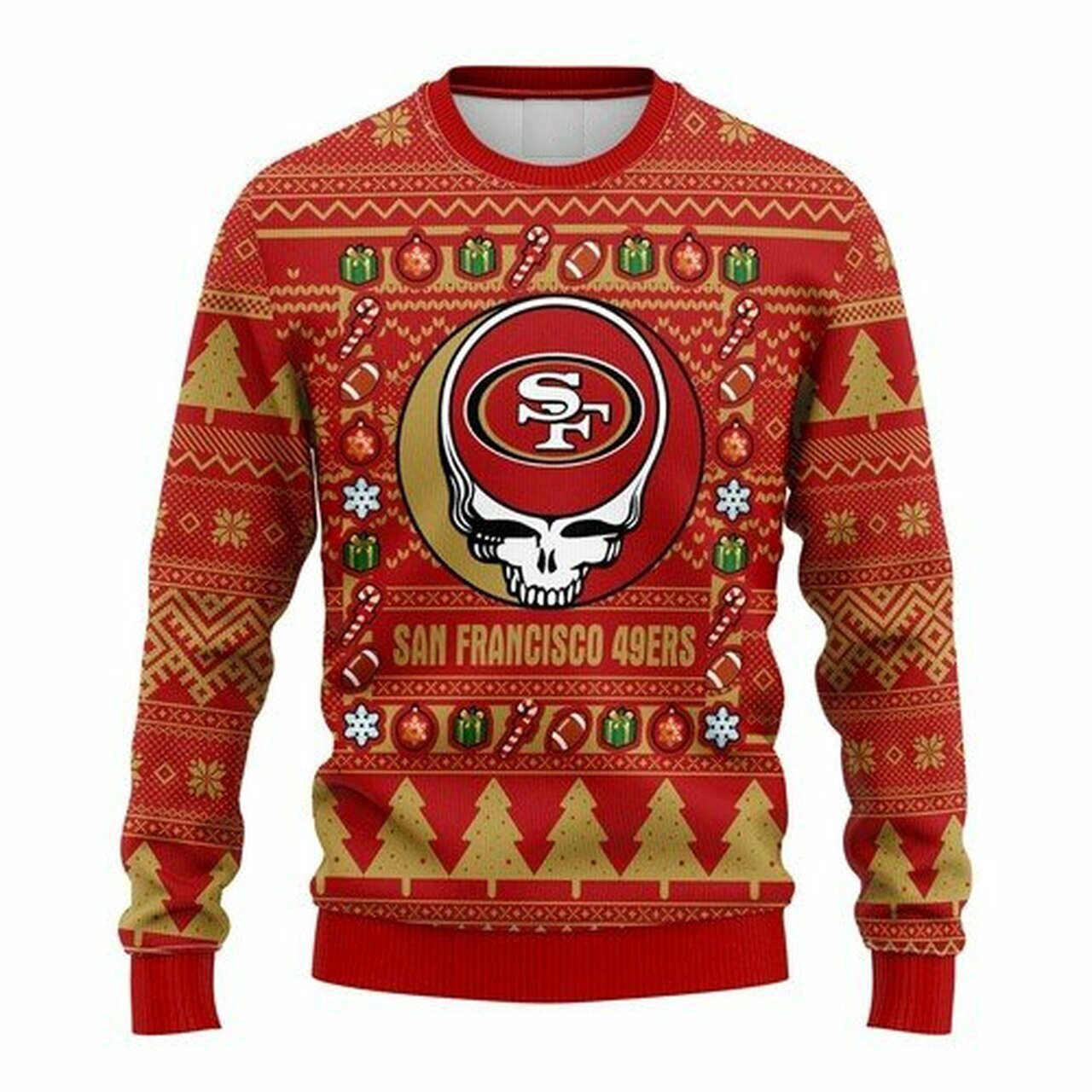 NFL San Francisco 49ers Grateful Dead ugly christmas sweater
