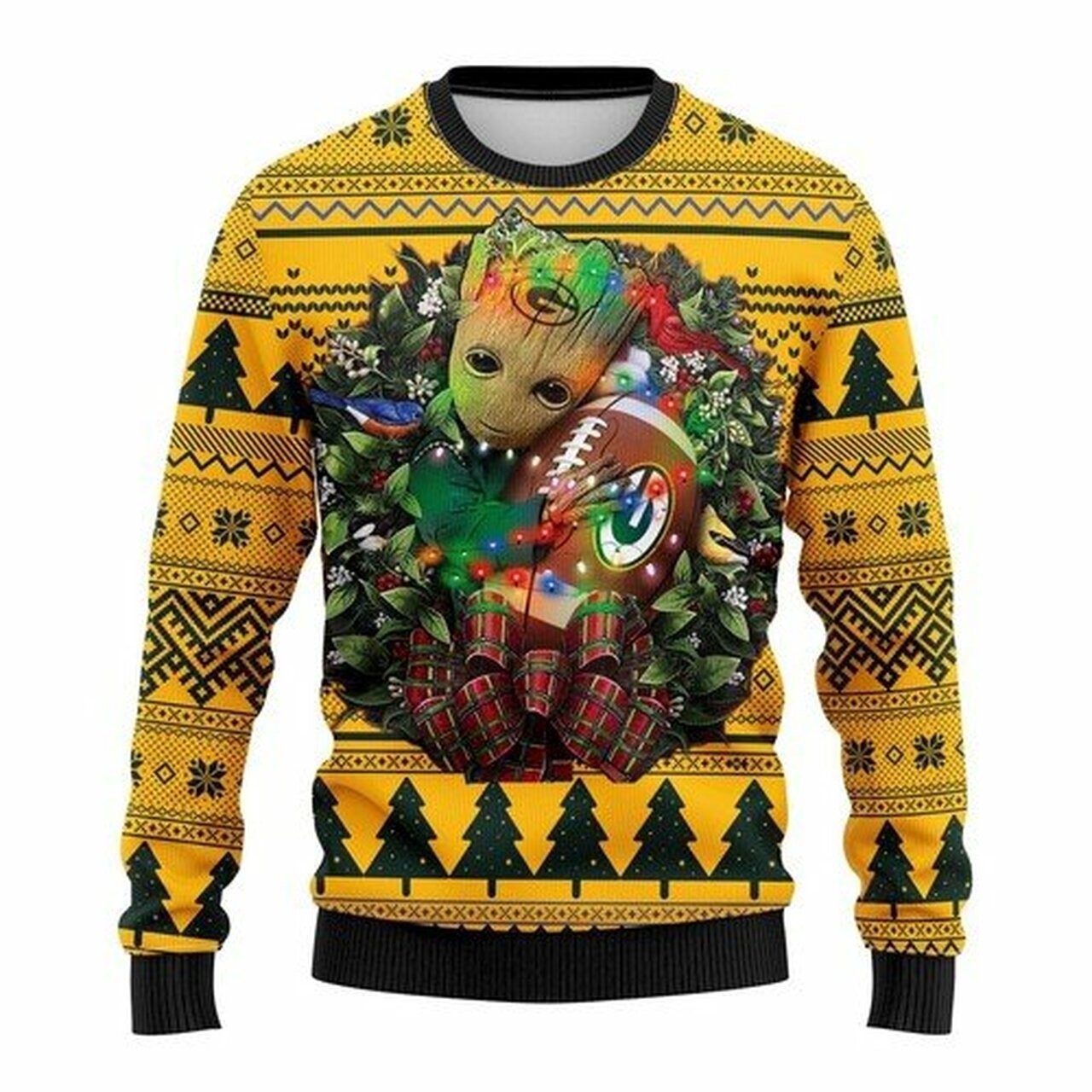 NFL Green Bay Packers Groot hug ugly christmas sweater