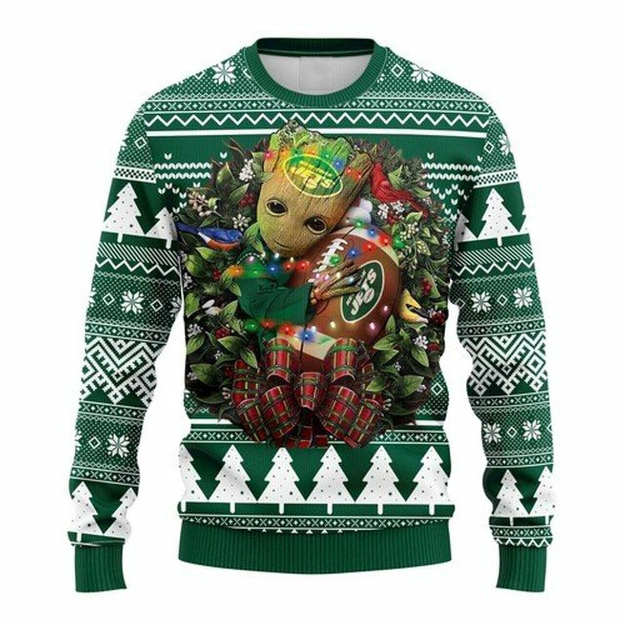 NFL New York Jets Groot hug ugly christmas sweater