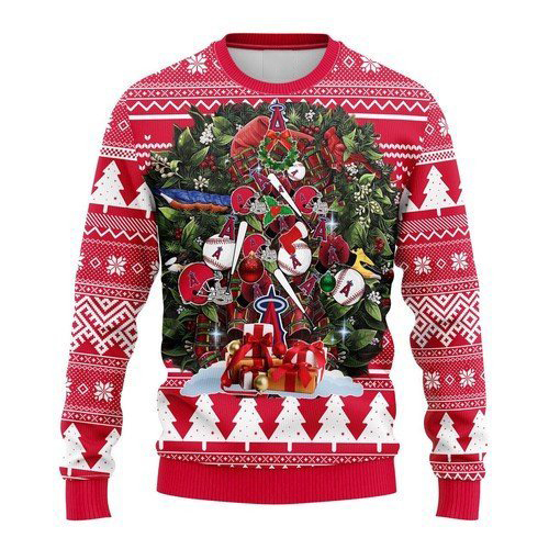 MLB Los Angeles Angels christmas tree ugly sweater