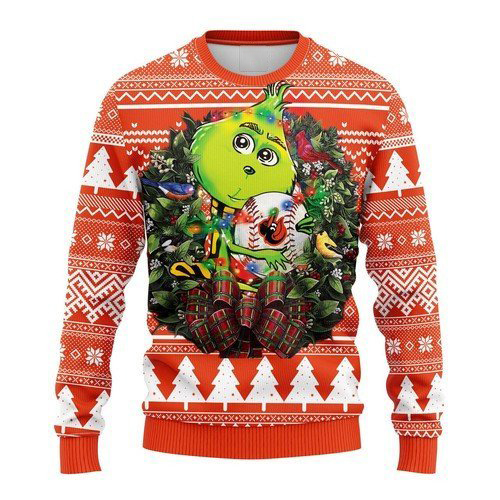 [ HOT ] MLB Baltimore Orioles Grinch hug ugly christmas sweater – Saleoff 050122