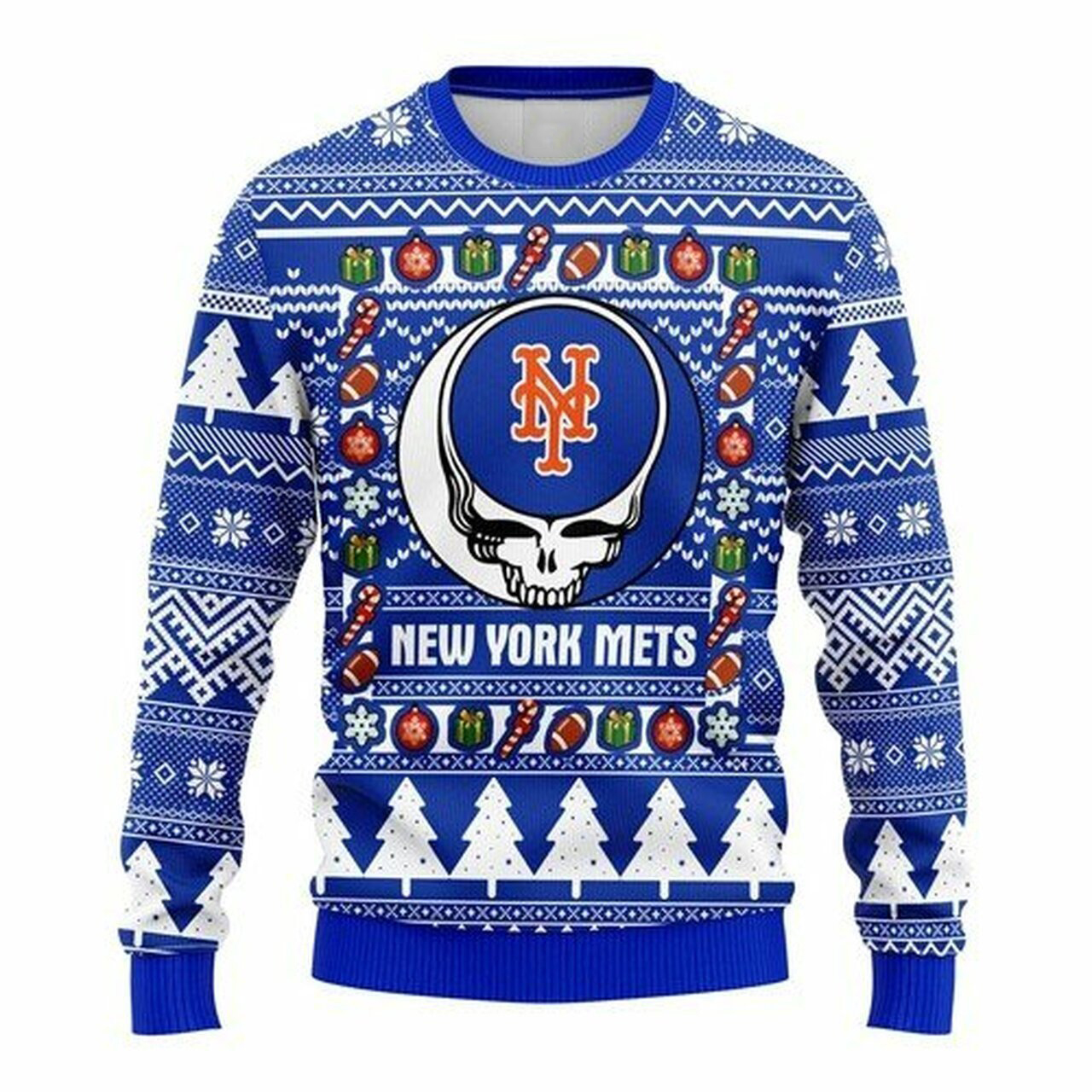 MLB New York Mets Grateful Dead ugly christmas sweater