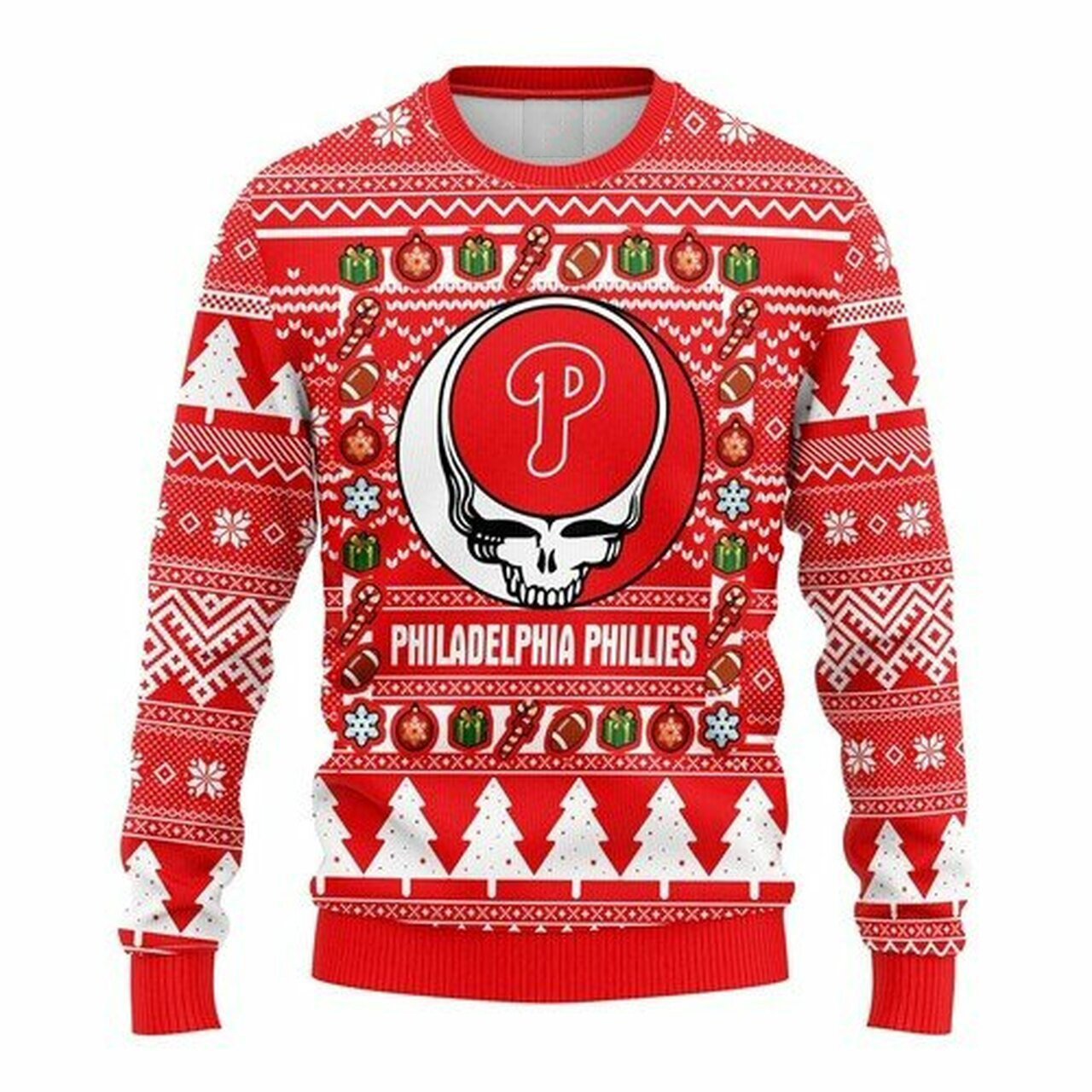 [ HOT ] MLB Philadelphia Phillies Grateful Dead ugly christmas sweater – Saleoff 060122