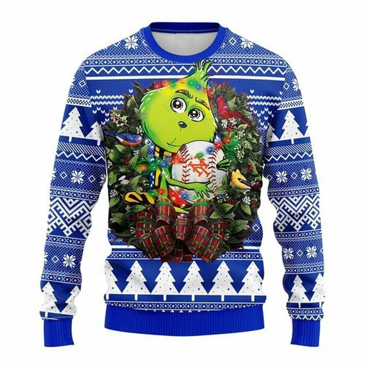 MLB New York Mets Grinch hug ugly christmas sweater