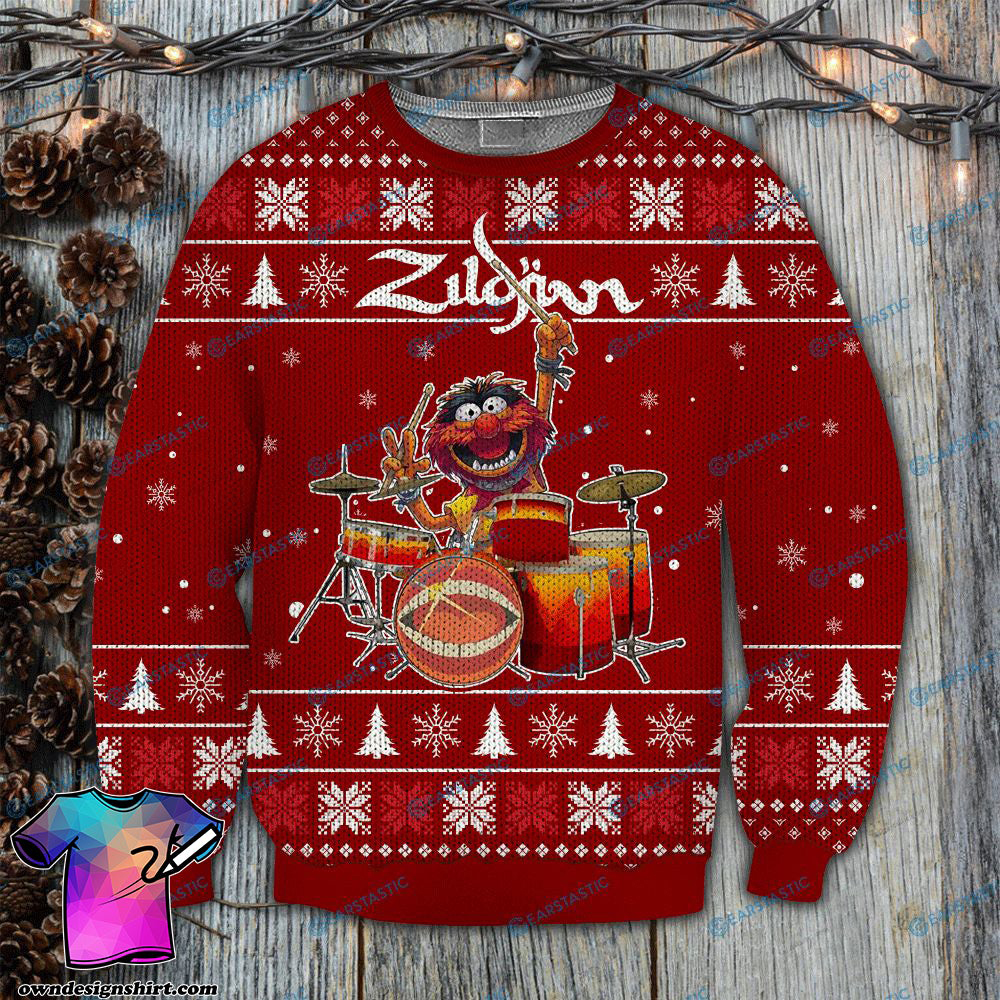 [ COOL ] The Muppets Animal Drums zildjian red ugly sweater – Saleoff 180122