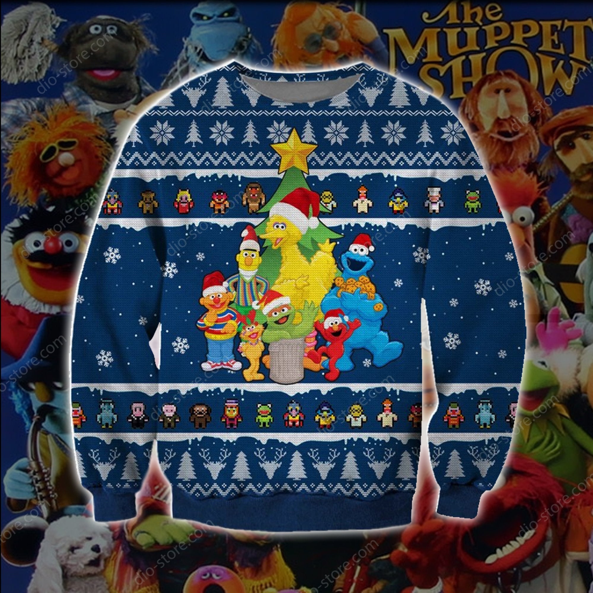 [ COOL ] The Muppet Show christmas tree knitting pattern ugly sweater – Saleoff 180122