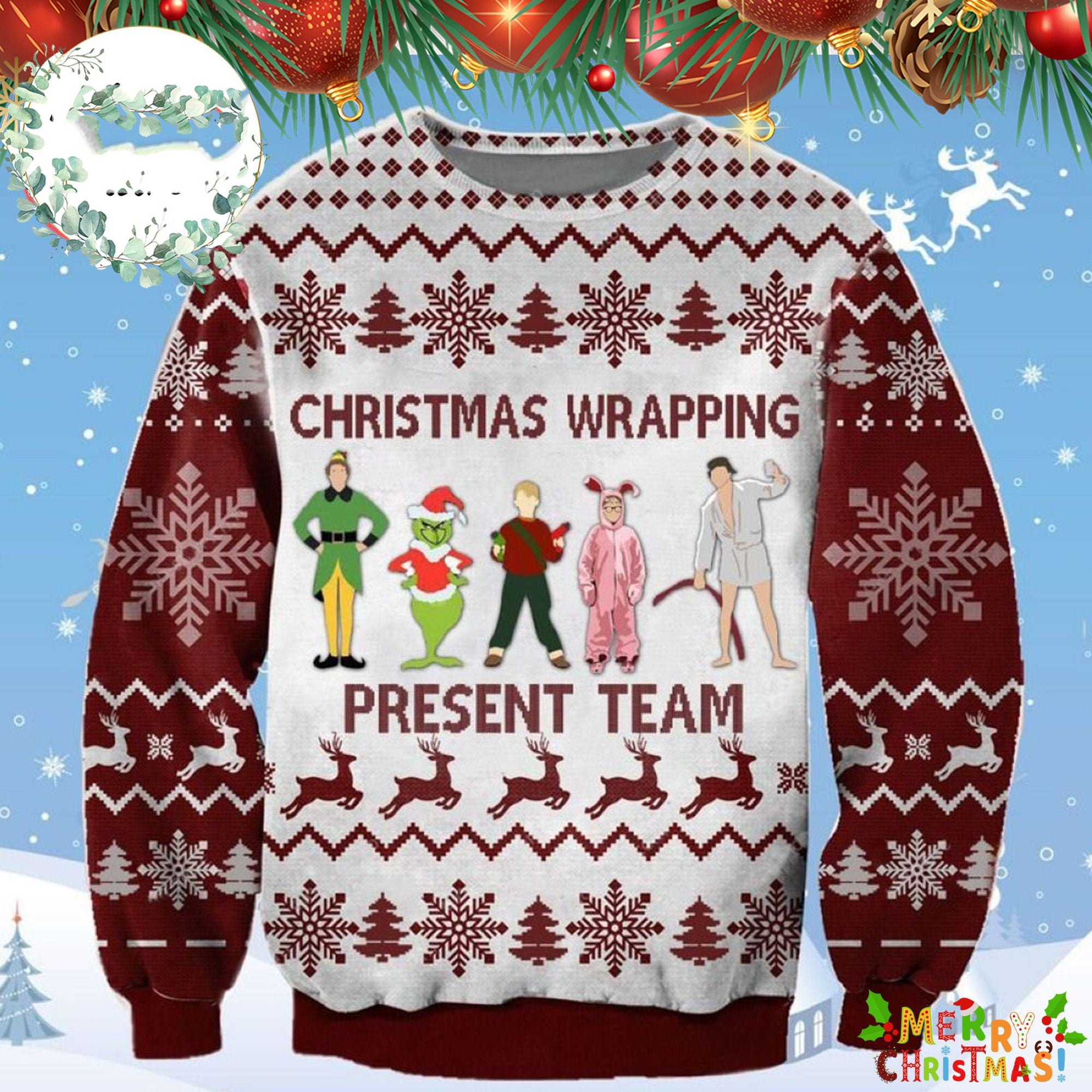 [ COOL ] Wrapping Present Team Muppet Grinch Ugly Christmas Sweater – Saleoff 180122