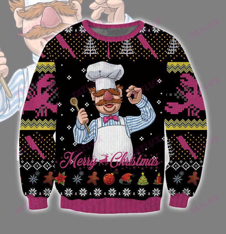 Swedish Chef muppet merry christmas ugly sweater