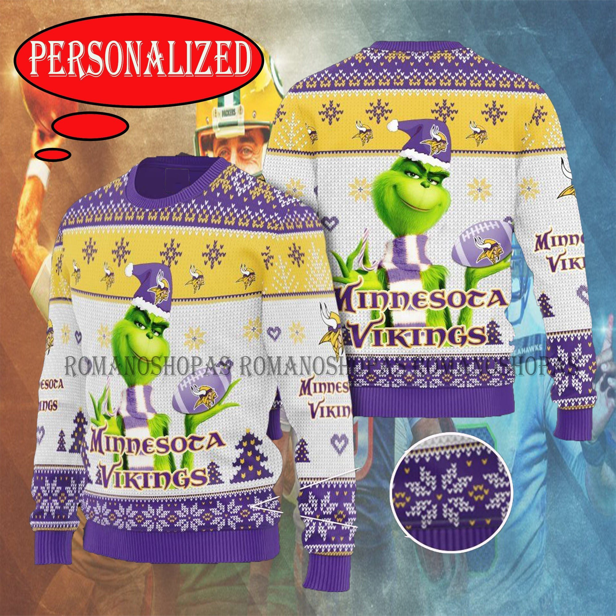 [ COOL ] Minnesota Vikings NFL Grinch ugly sweater – Saleoff 180122