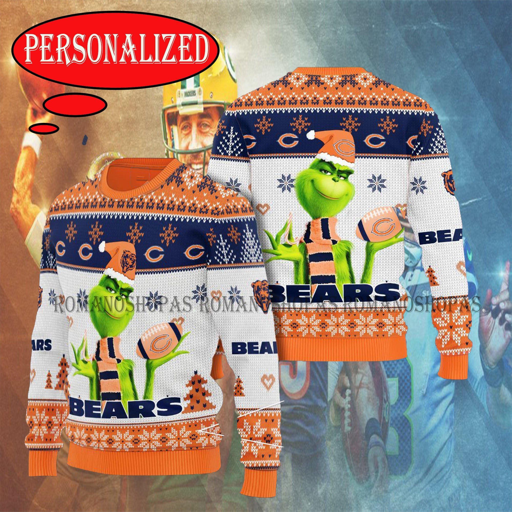 [ COOL ] Chicago Bears NFL Grinch ugly sweater – Saleoff 180122