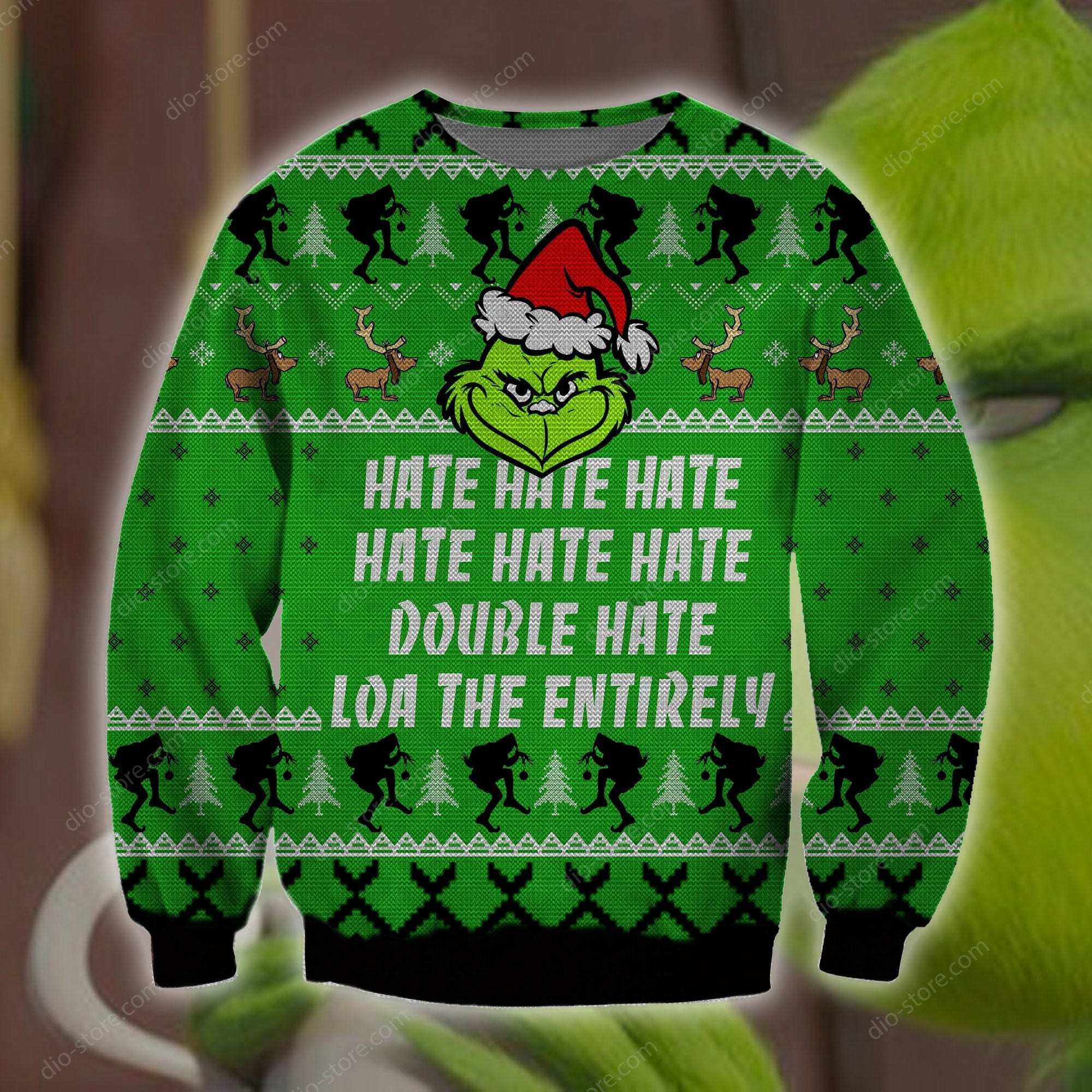 [ COOL ] Santa Grinch Hate Hate Hate Loa The Entirely Ugly Sweater – Saleoff 180122