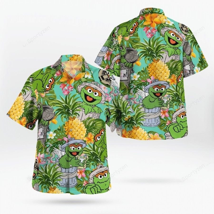 Oscar the Grouch the muppets hawaiian shirt