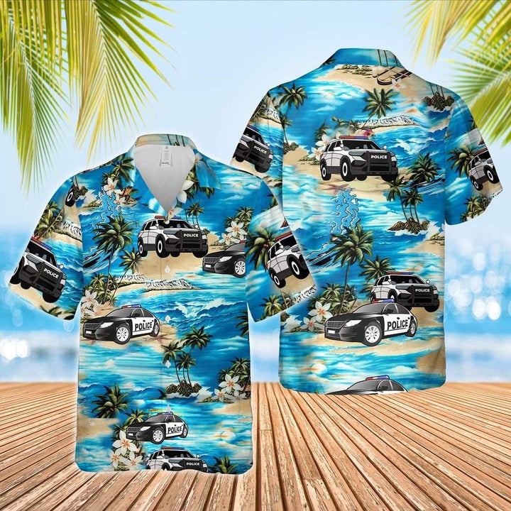Car Police Hawaiian Shirt