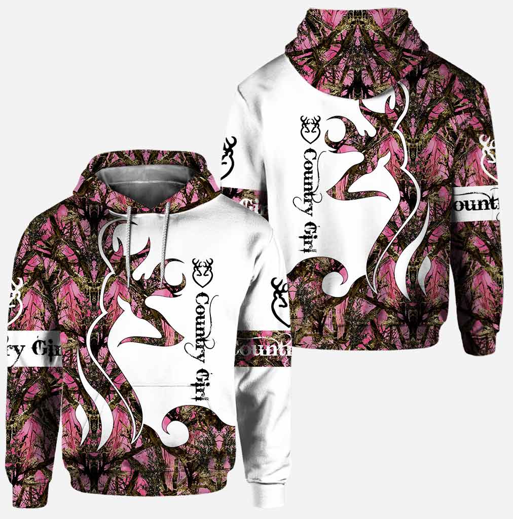 Hunting country girl all over printed hoodie and leggings