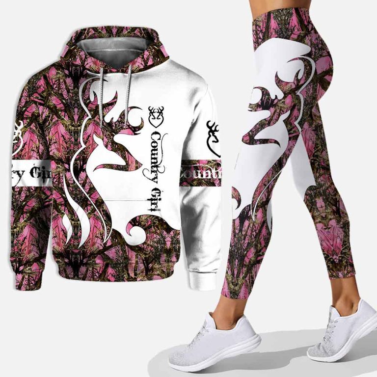 Hunting country girl all over printed hoodie and leggings