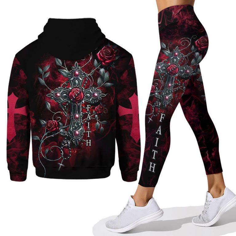Faith christian all over printed hoodie and leggings