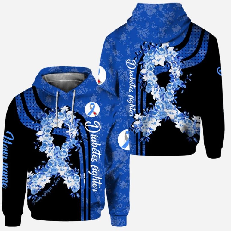 Faith hope love diabetes awareness personalized all over printed hoodie and leggings
