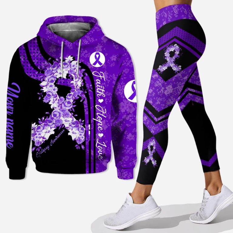 Faith hope love epilepsy awareness personalized all over printed hoodie and leggings
