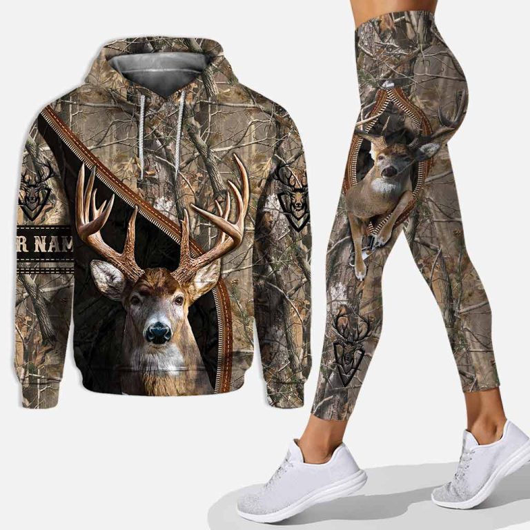 Deer hunting personalized all over printed hoodie and leggings