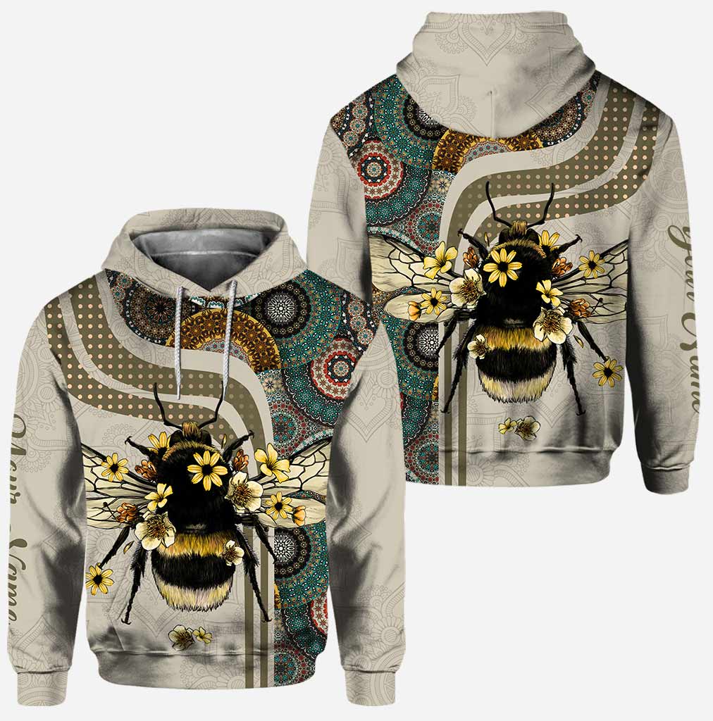 Bee flower awareness scars personalized all over printed hoodie and leggings