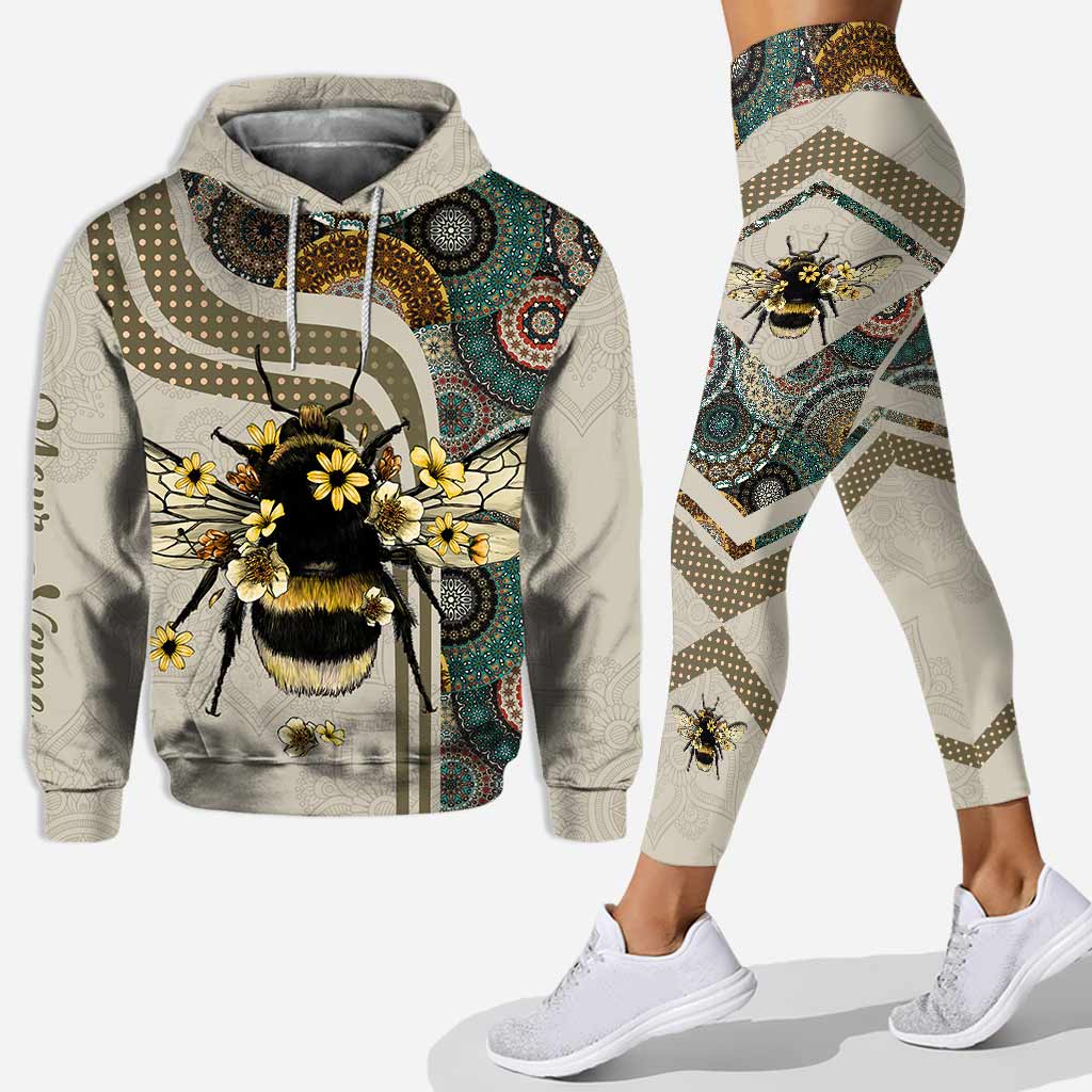 Bee flower personalized all over printed hoodie and leggings – Saleoff 250122