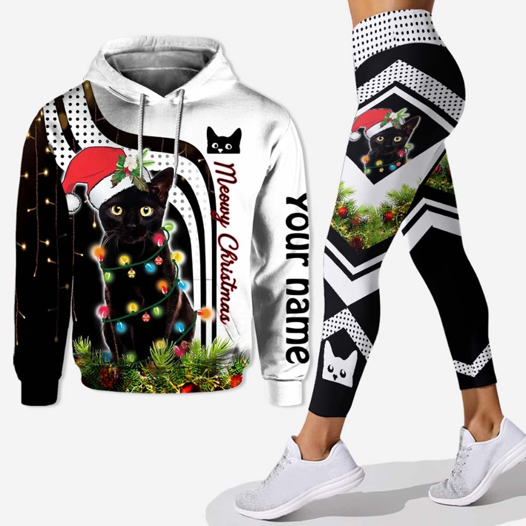 Meowy christmas personalized all over printed hoodie and leggings