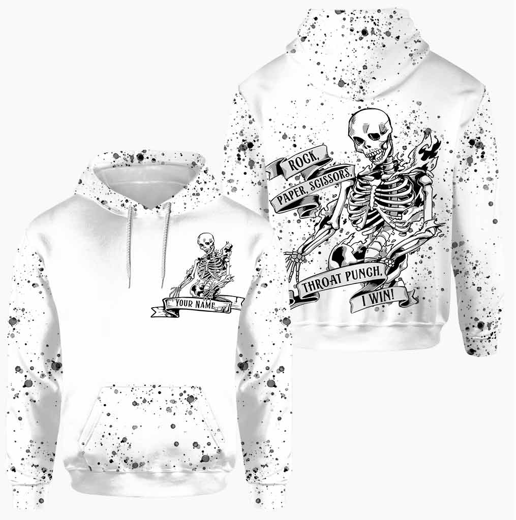 Skull rock paper scissors personalized all over printed hoodie and leggings