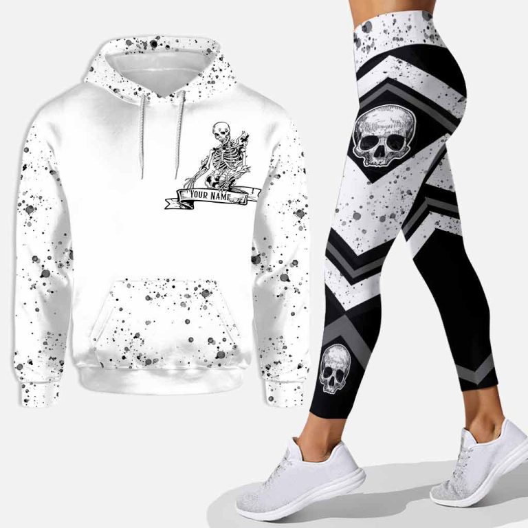 Skull rock paper scissors personalized all over printed hoodie and leggings