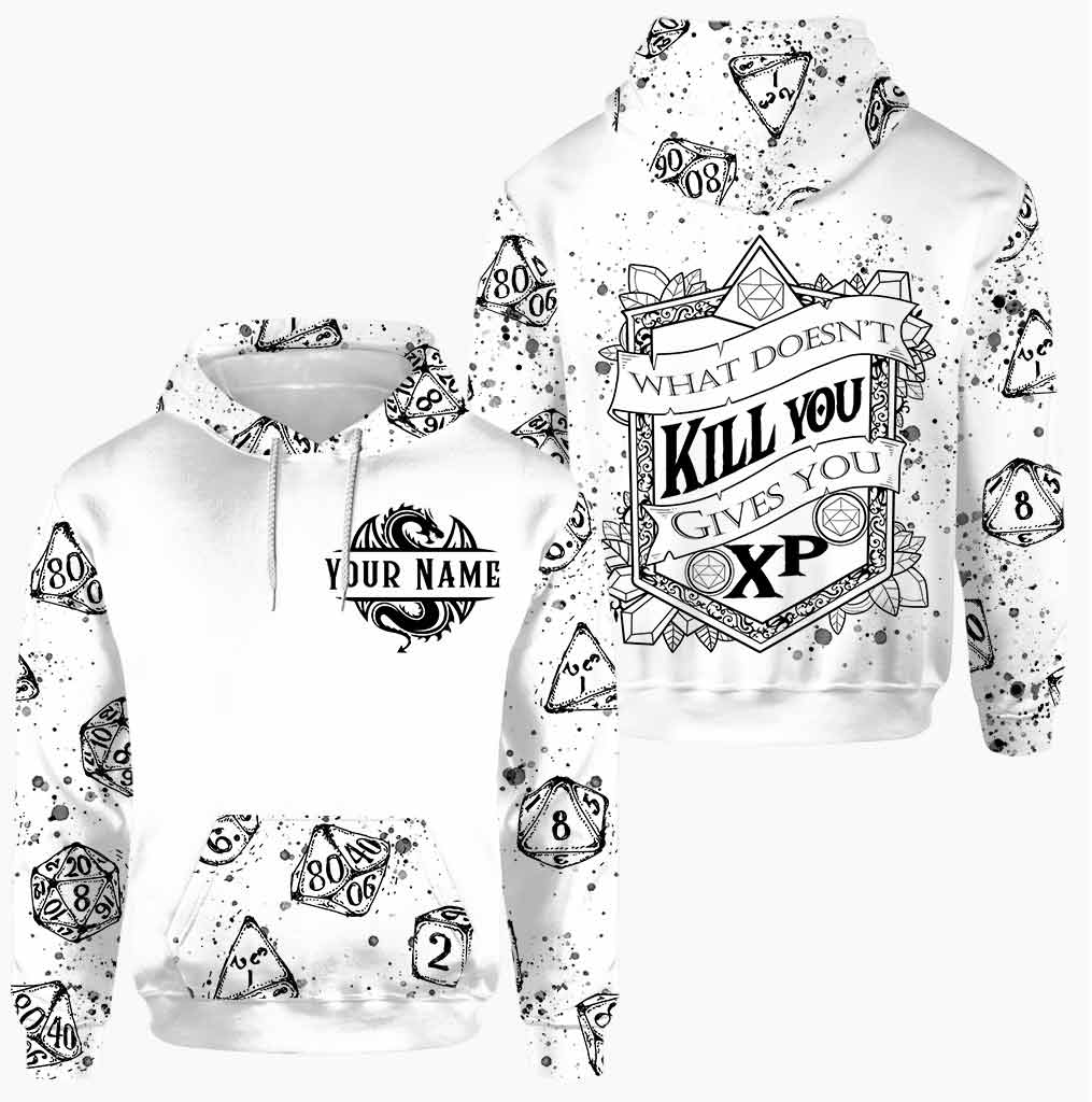 What doesn't kill you gives you XP RPG personalized all over printed hoodie and leggings