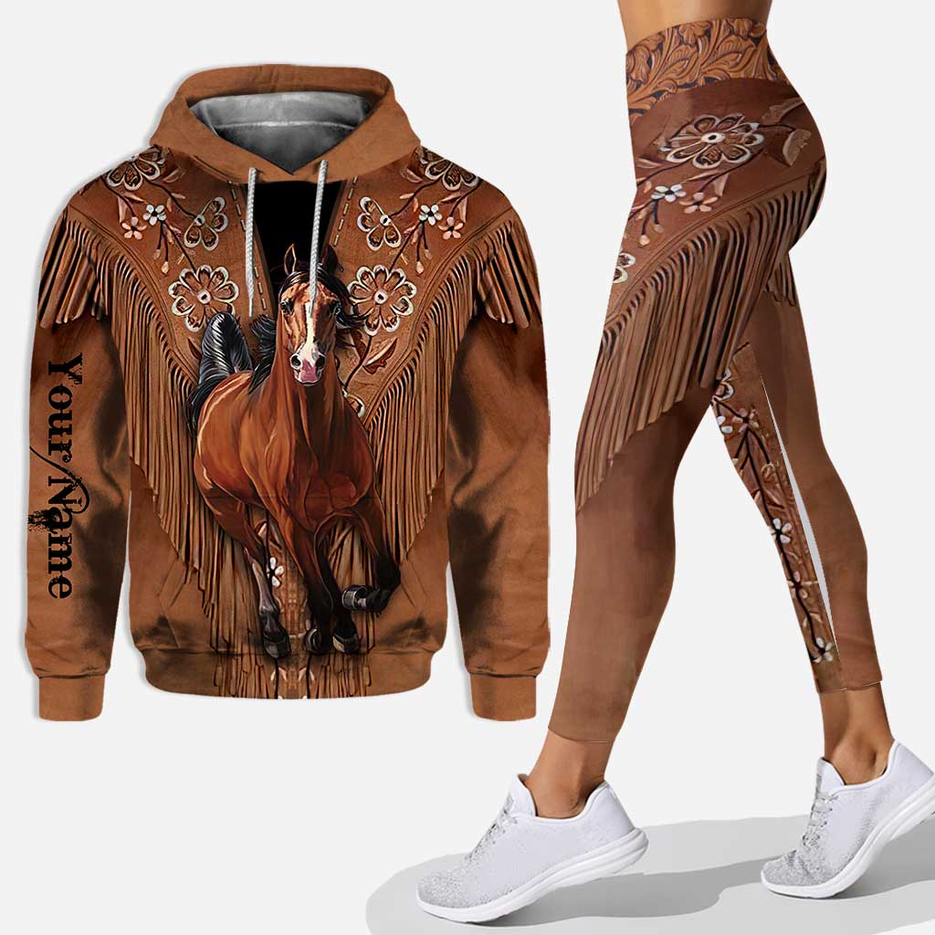 Horse girl personalized all over printed hoodie and leggings