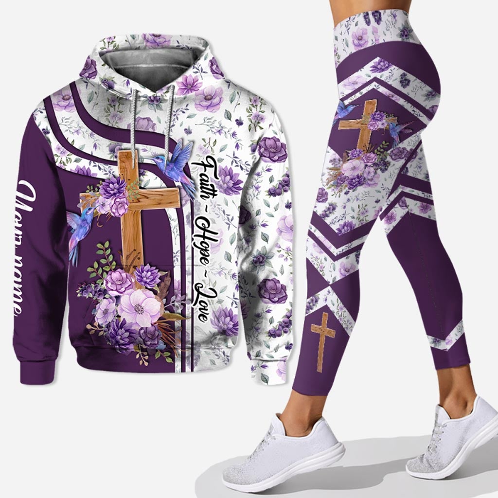 Faith hope love hummingbird personalized all over printed hoodie and leggings – Saleoff 260122