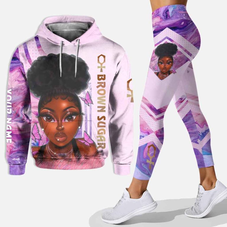 Brown sugar African American personalized all over printed hoodie and leggings