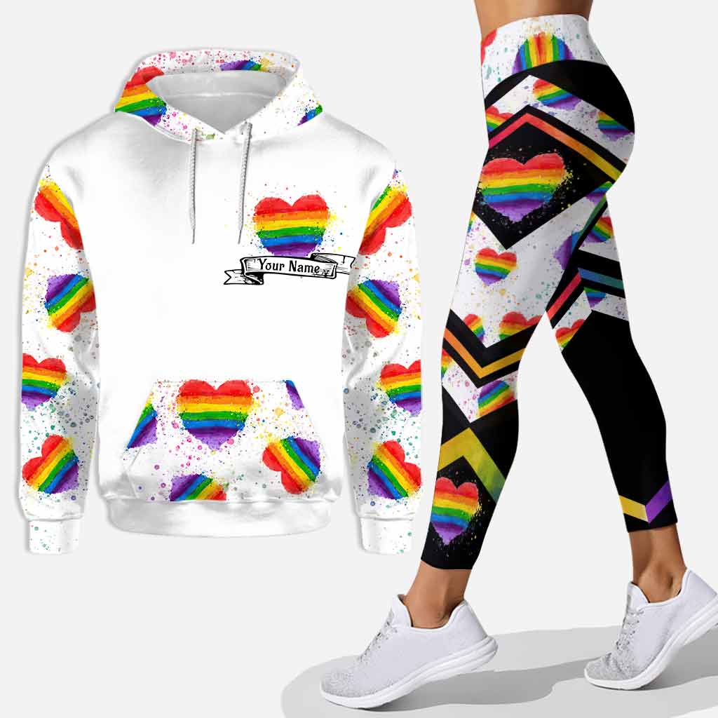 LGBT Love is love personalized all over printed hoodie and leggings